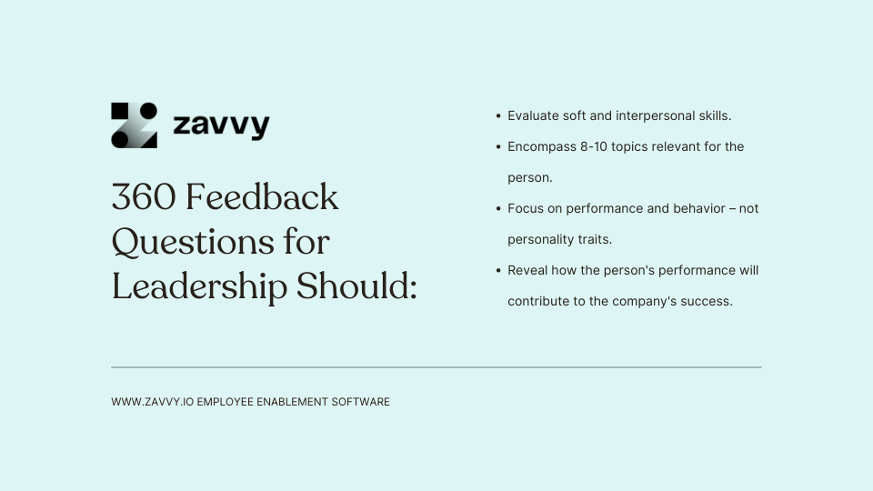 4 rules of thumb for 360 Feedback Questions for Leadership