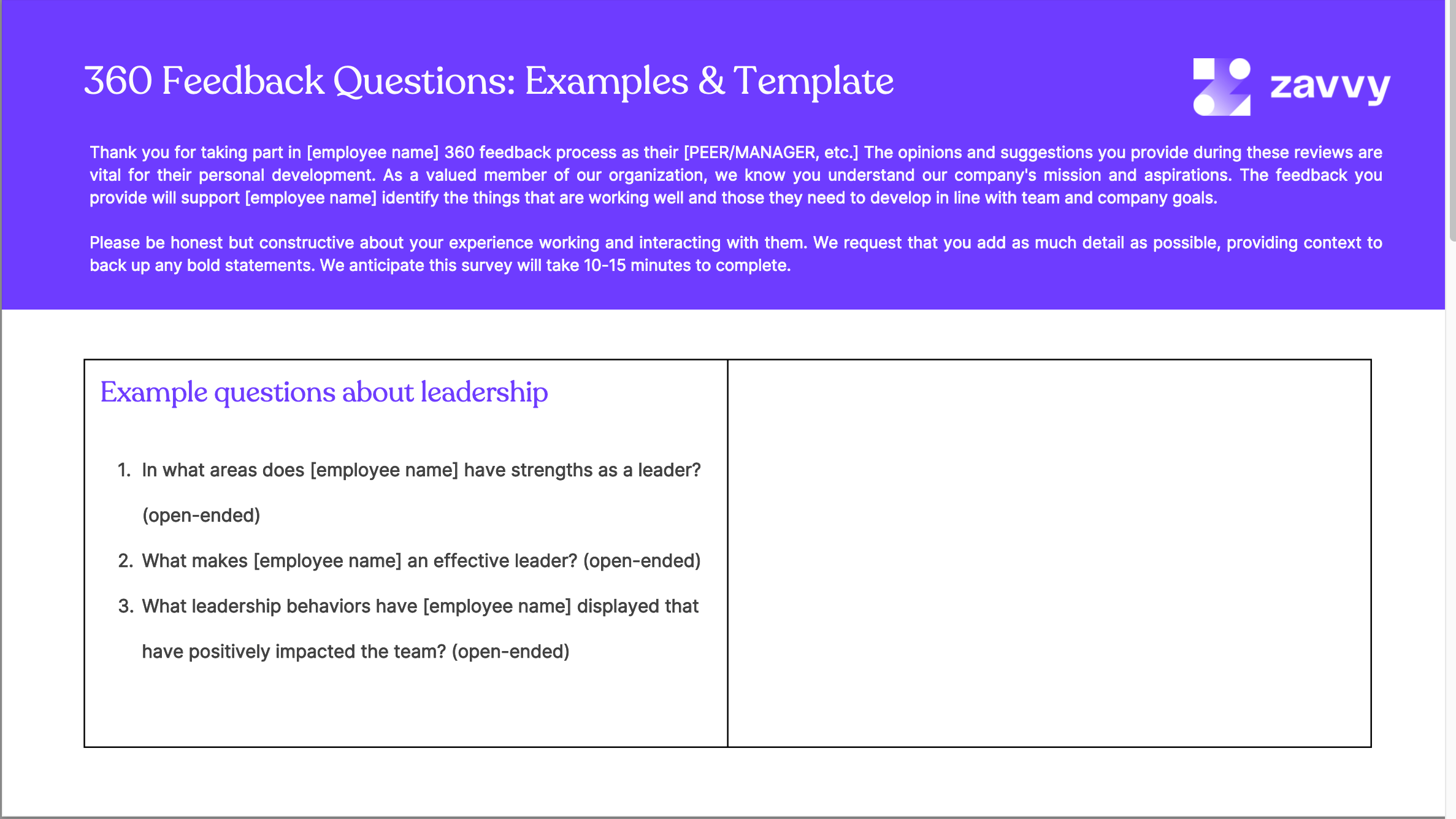 360 Feedback Questions: Examples & Template