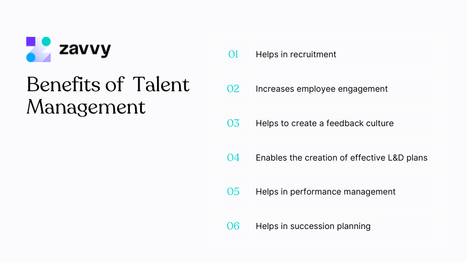 6 Benefits of  Talent Management